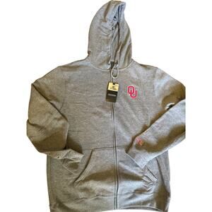 Top Of The World Men's Oklahoma Sooners Grey Full Zip Hoodie XL EUC